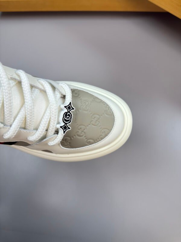 GCCI Chunky Trainers with Side Stripe and Embossed Pattern - Grey/White