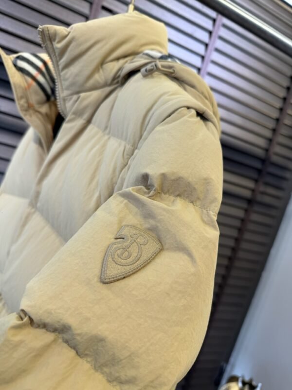 BRBY Hooded Padded Puffer Jacket - Light Beige