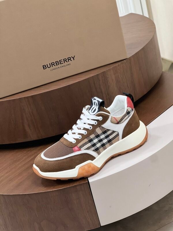 BRBY Low-Top Trainers with Check Side Panels - Brown