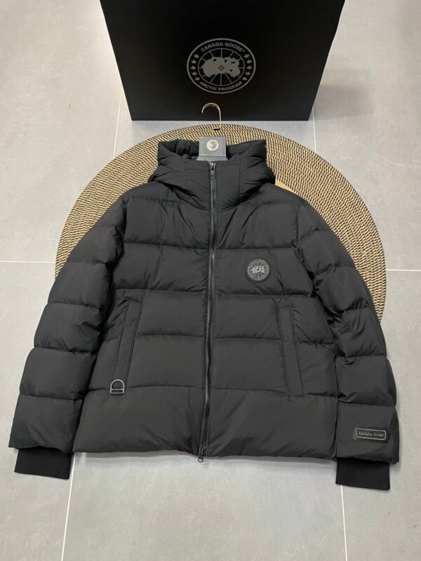 CG Hooded Zip-Up Puffer Jacket - Black