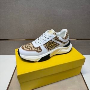 AMR Chunky Sole Mesh Suede & Leather Trainers - Black & White