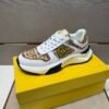 FND Low-Top Chunky Trainers with All Over Pattern - White/Brown