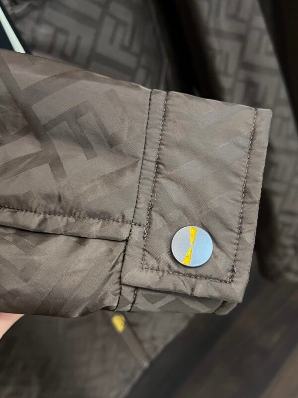 FND All-Over Monogram Hooded Zip-Up Jacket - Brown