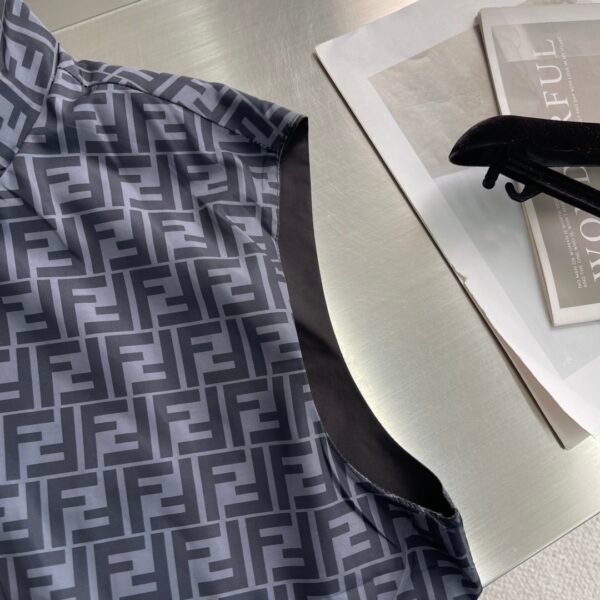 FND Reversible Monogram Gilet with Zip-Front - Black