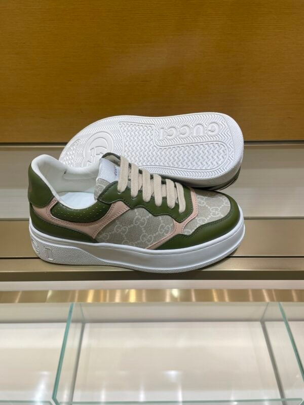 GCCI Low-Top Monogram Trainers - Olive Green