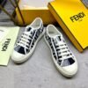 44fd2485 FND Low-Top Trainers with All-Over Logo Pattern - Navy/White