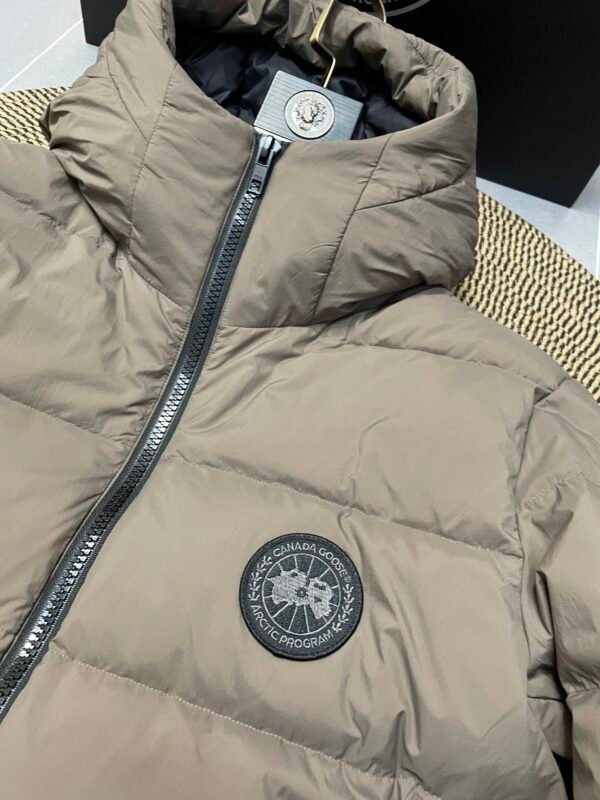 CG Hooded Zip-Up Puffer Jacket - Beige