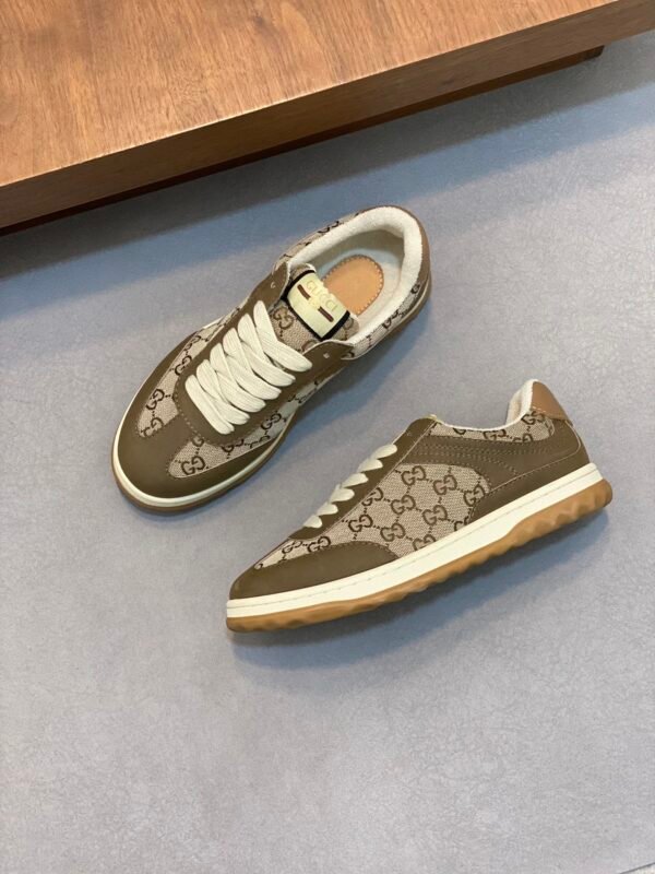 458236af GCCI Low-Top Monogram Trainers - Olive Brown