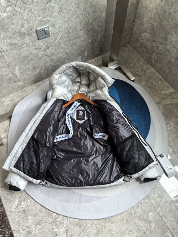 CG Hooded Zip-Up Puffer Jacket - Silver Grey