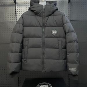 CG Hooded Zip-Up Puffer Jacket - Black