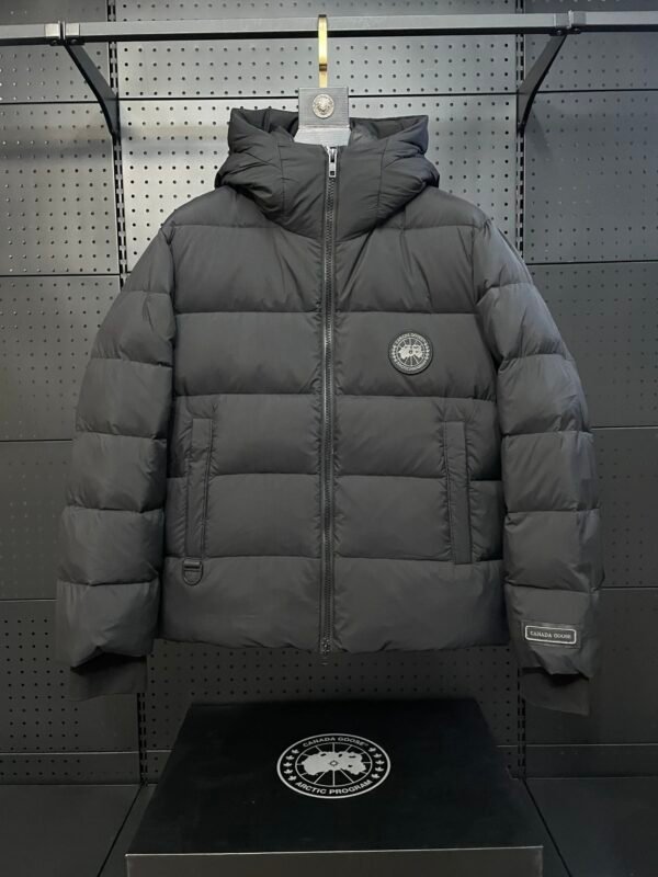 CG Hooded Zip-Up Puffer Jacket - Black