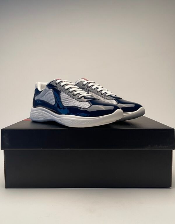 PRDA Trainers with Mesh Panels and Contrast Smooth Overlays - Navy Blue