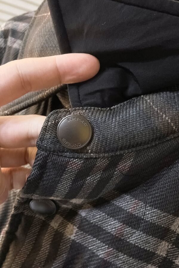 BRBY Check Jacket with Snap Buttons - Black