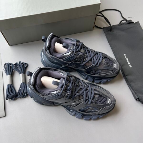 BLNCG Chunky Low-Top Trainers in Dark Grey with Layered Panels