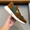 PRDA Low-Top Trainers in Brown and Green Panels