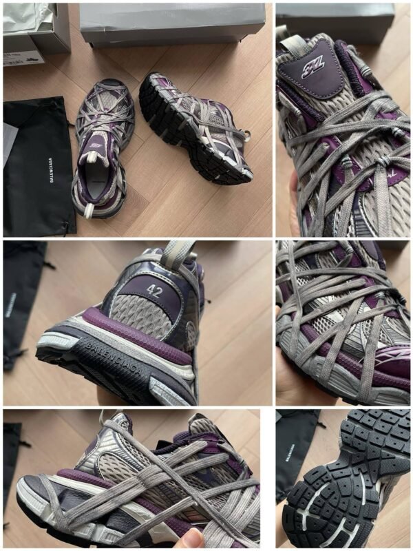 BLNCG Low-Top Trainers with Wrapped Lace Design - Purple/Grey