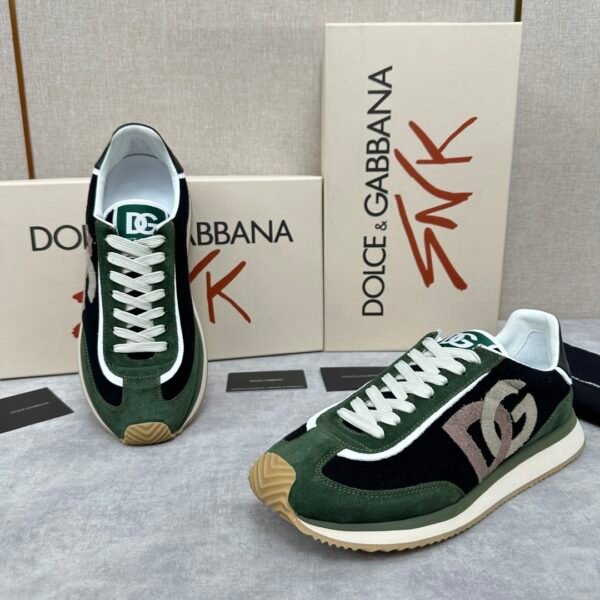47dbc570 DG Low-Top Trainers with Green & Black Contrast Panels