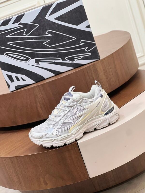 OFFW Mesh Trainers with Graphic Panel Details - White