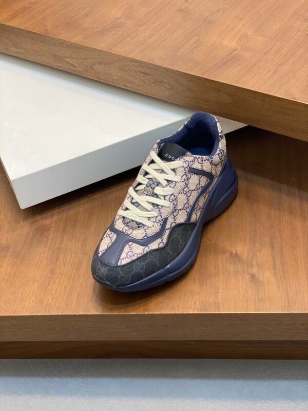 481acdb8 GCCI Trainers with All-Over Monogram Pattern - Navy/Beige