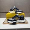 FND Low-Top Chunky Trainers with All Over Pattern - Navy/Cream