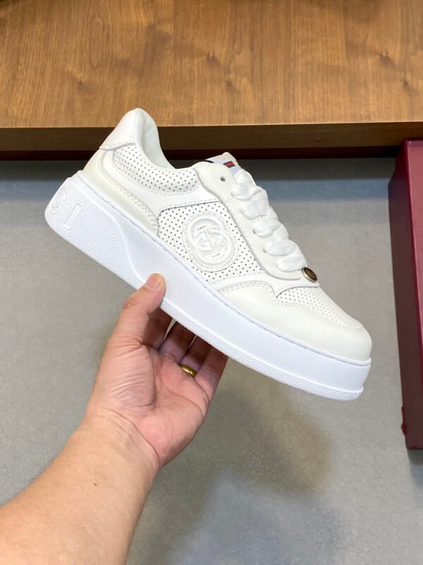 GCCI Trainers with Perforated Panel Detail - White