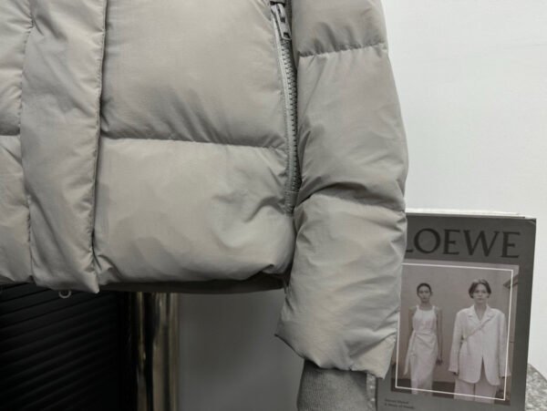 CG Hooded Puffer Jacket with Zip Pockets - Stone Grey