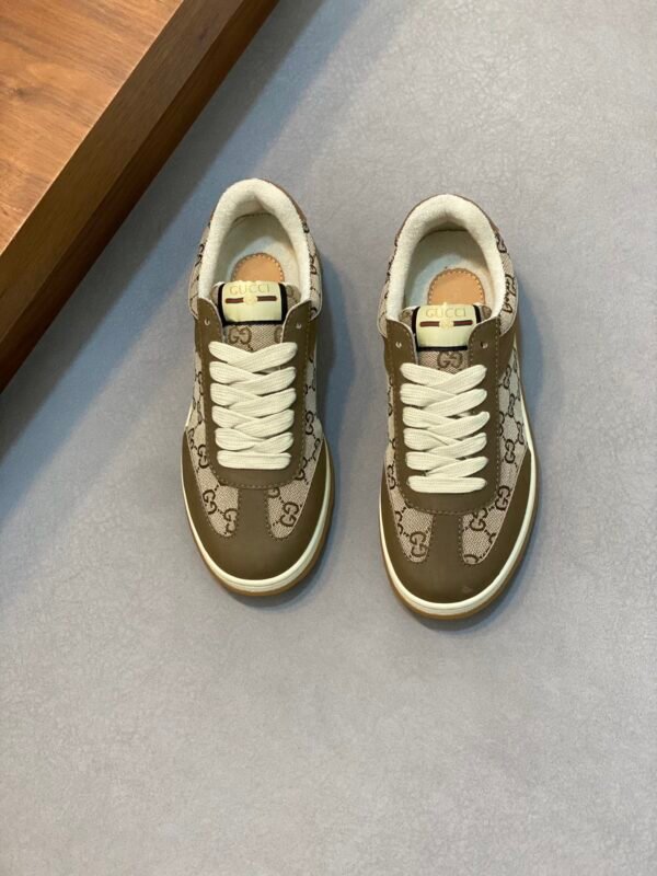 49b85d68 GCCI Low-Top Monogram Trainers - Olive Brown