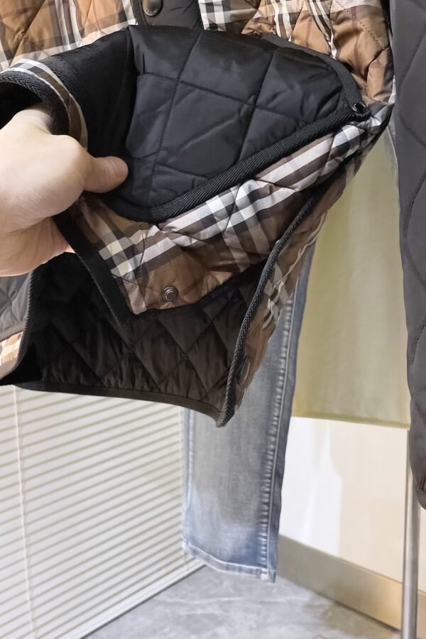 BRBY Quilted Jacket with Snap Buttons - Black/Brown