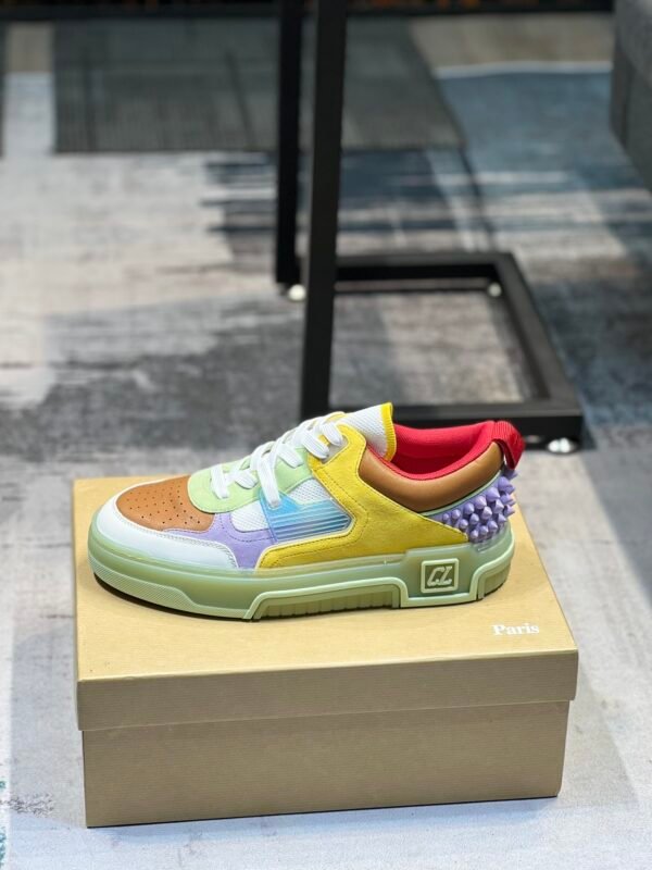 CLB Trainers with Multicolour Panel Details and Studded Heel