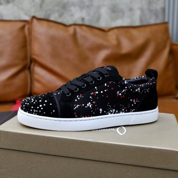 CLB Low-Top Trainers with Paint Splatter Details - Black