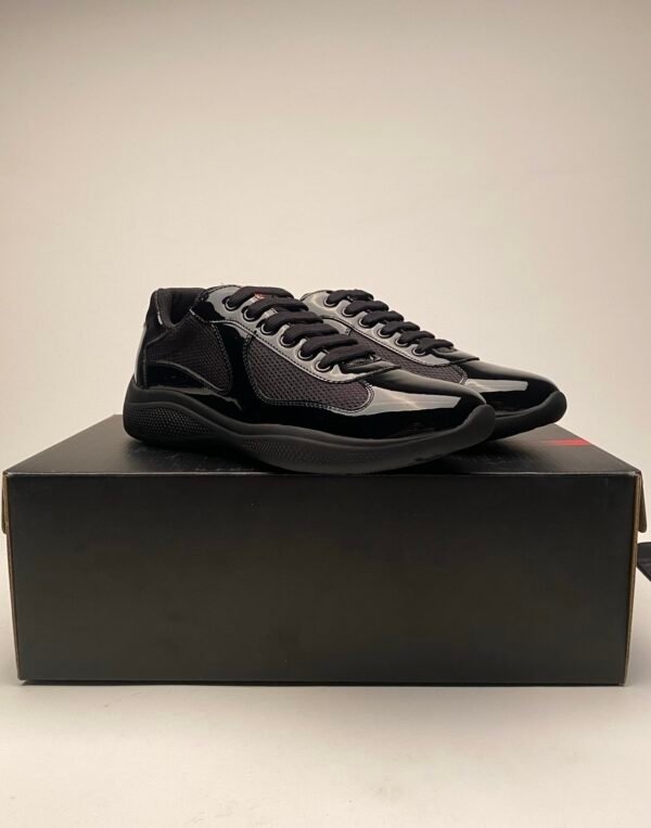 PRDA Trainers with Mesh Panels and Contrast Smooth Overlays - Black