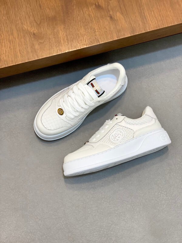 GCCI Trainers with Perforated Panel Detail - White