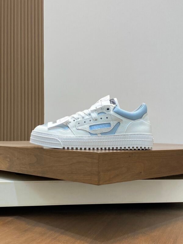 OFFW Low-Top Trainers with White and Ice Blue Contrast Panels