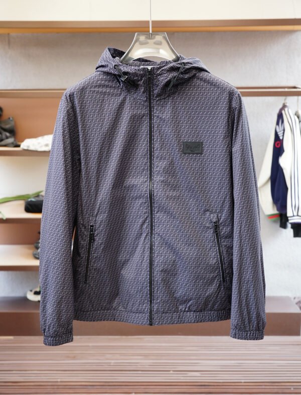 FND All-Over Monogram Hooded Jacket