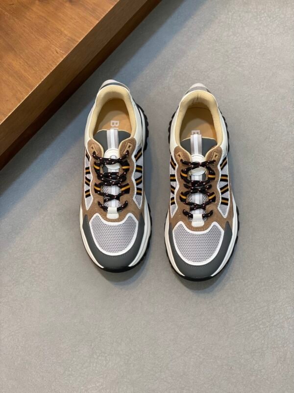 4e954a9a BRBY Low-Top Trainers with Contrast Panels - Brown/Grey