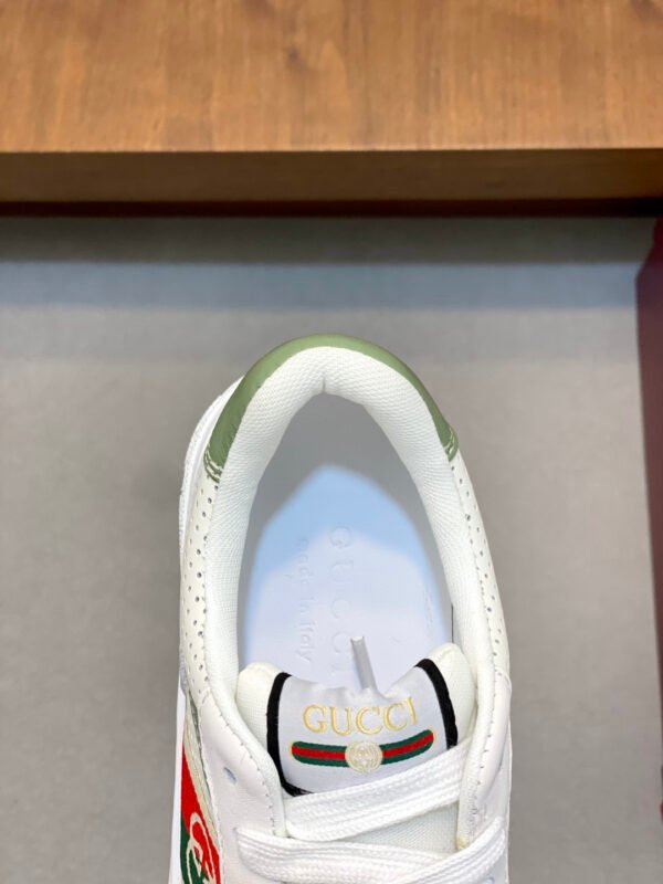 4f12f20b GCC White Trainers with Green Contrast Panels and Stripe Detail