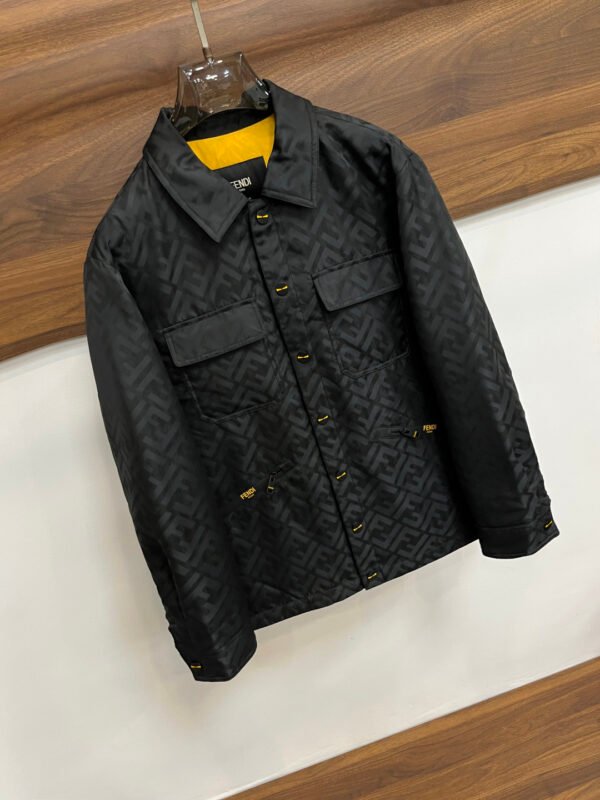 FND All-Over Monogram Button Front Jacket