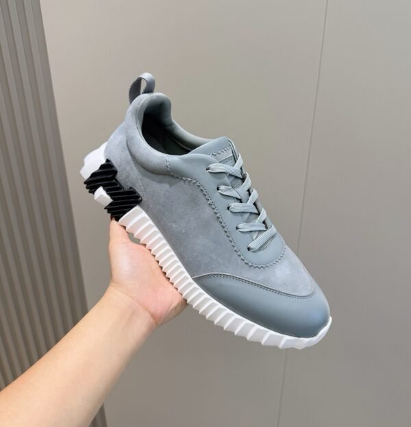 HRMS Leather & Suede Trainers – Grey