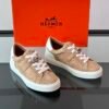 5 HRMS Day Suede Trainers with Functional Kelly Buckle - Beige