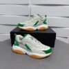 AMR Mesh & Suede Bone Runner Trainers – Tennis Green & Beige