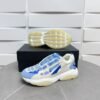 AMR Mesh & Suede Bone Runner Trainers – Neon Blue & White