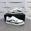 AMR Low-Top Leather Skel Trainers – White & Black Accents