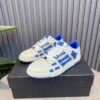 AMR Skel Leather Trainers – White with Blue Accents