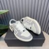 AMR Skel Leather Trainers – White with Grey Panels