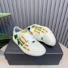 AMR Skel Leather Trainers – White with Holographic Green Accents