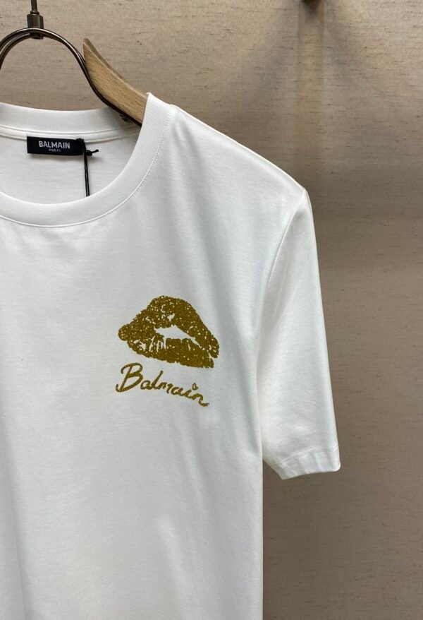 BLMN Gold Logo Kiss Print T-Shirt - White