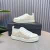 AMR Stars Court Low Mesh & Leather with Glitter Trainers - Alabaster
