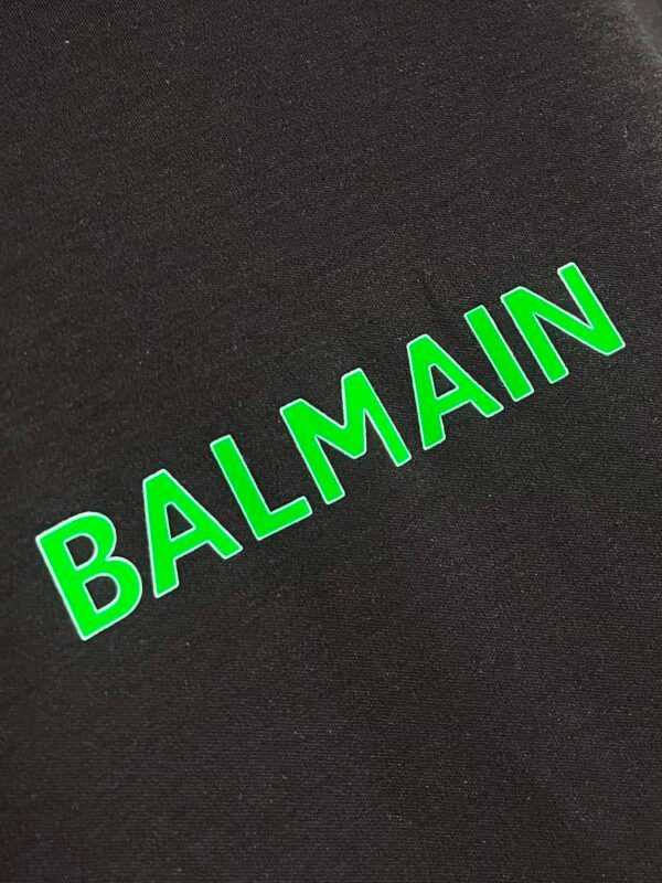 BLMN Bright Green Logo-Print Crewneck T-Shirt - Black