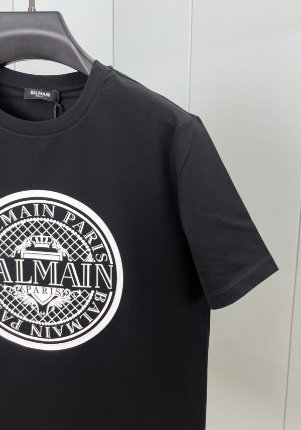 5 BLMN Paris Coin Logo Flocked T-Shirt - Black