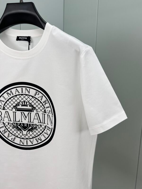 5 BLMN Paris Coin Logo Flocked T-Shirt – White